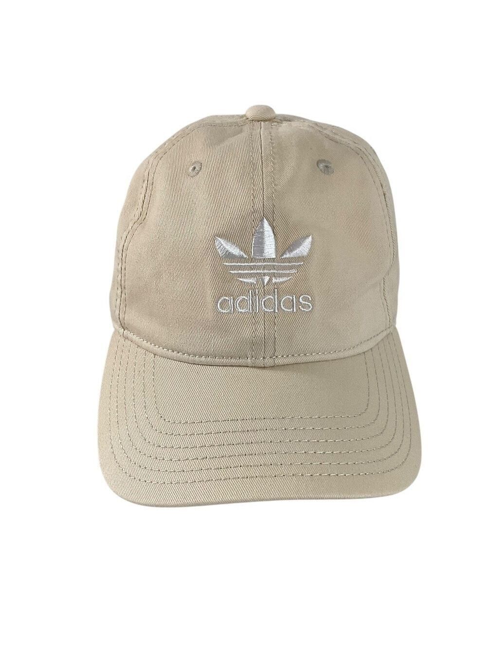Adidas Originals Trefoil Hat Beige Tan Strapback Adjustable Baseball Cap
